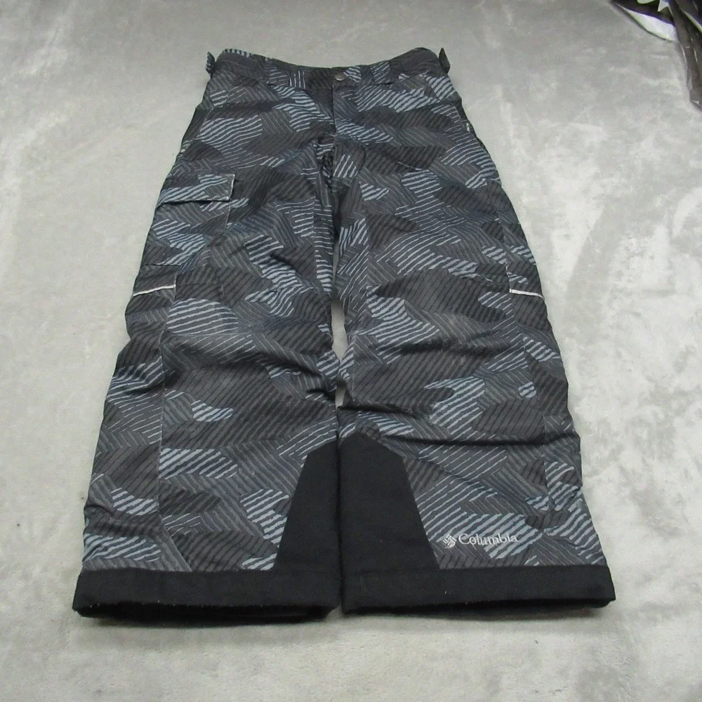 Columbia Snow Pants Youth XS Black Camo Omni Heat Winter Ski Cargo Outdoor 24x21